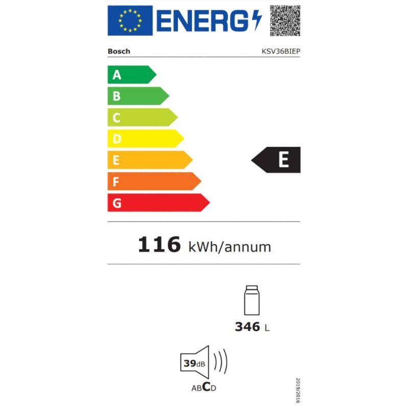Samostojeći hladnjak Bosch KSV36BIEP energetska naljepnica