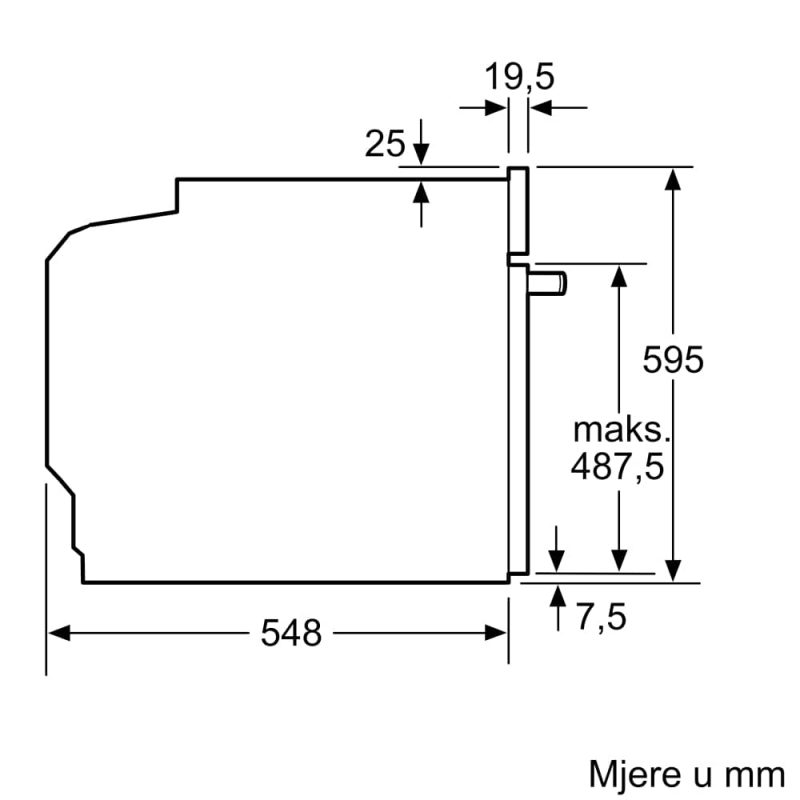 Ugradbena pećnica Bosch HBA573BB1 dimenzije